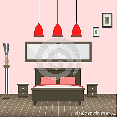 Living room interior Vector Illustration