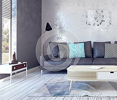 Living room, interior design Stock Photo