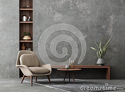 Living room interior in loft, industrial style Stock Photo