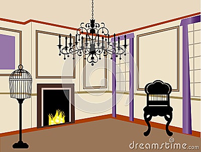 Living room Interior Vector Illustration