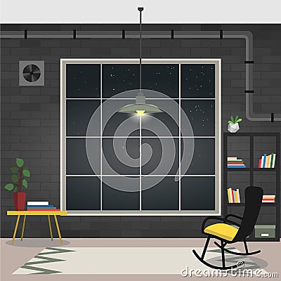 Living room interior Vector Illustration