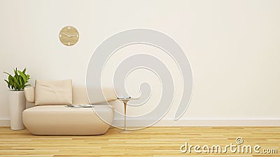 Living room or Library in coffe shop clean design - 3D Rendering Stock Photo