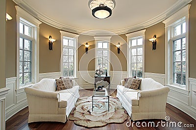 Living room with lighting scones Stock Photo