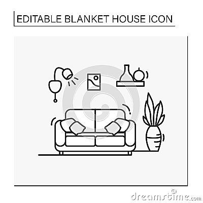 Living room line icon Vector Illustration