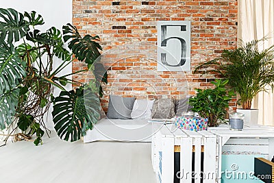 Living room in loft Stock Photo