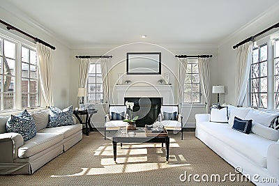 Living room in luxury home Stock Photo