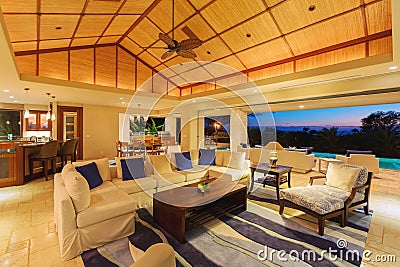 Living Room in Luxury Home Stock Photo