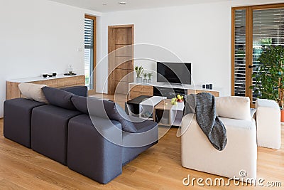 Living room of modern house Editorial Stock Photo