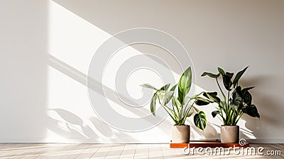 Minimalist Photography Vibrant Plants In A Sunlit Living Room Stock Photo