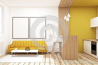 Living room with two pictures in a studio Stock Photo