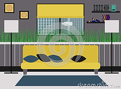 Living room vector illustration. Vector Illustration