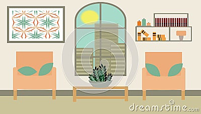 Living room vector illustration. Vector Illustration