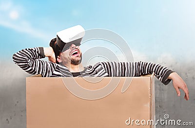 Living in a virtual world, concept Stock Photo