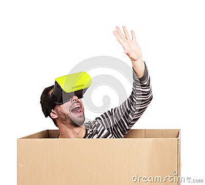 Living in a virtual world, concept Stock Photo