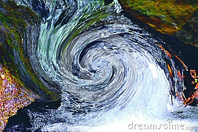 Living water as a rotating Galaxy. Stock Photo