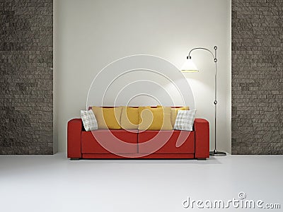 Livingroom with sofa Stock Photo