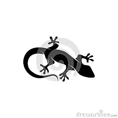 Lizard Chameleon Gecko Silhouette black Vector Illustration