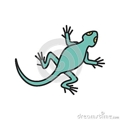 Lizard color icon Vector Illustration