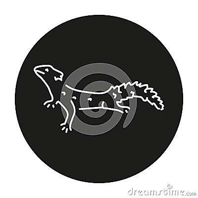 Lizard color line illustration Vector Illustration