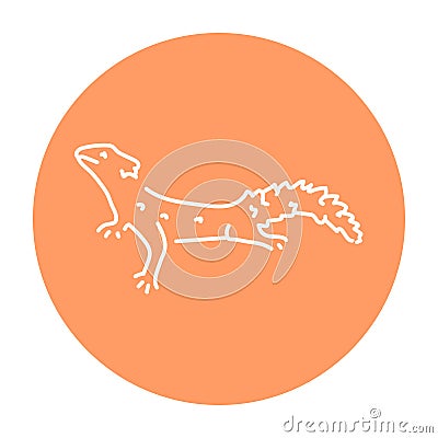 Lizard color line illustration Vector Illustration