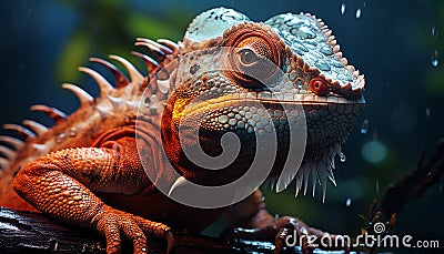 Lizard, dragon, iguana, gecko, reptile, amphibian, cute, small, large, wet generated by AI Stock Photo