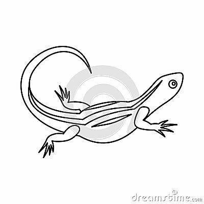 Lizard icon, outline style Vector Illustration