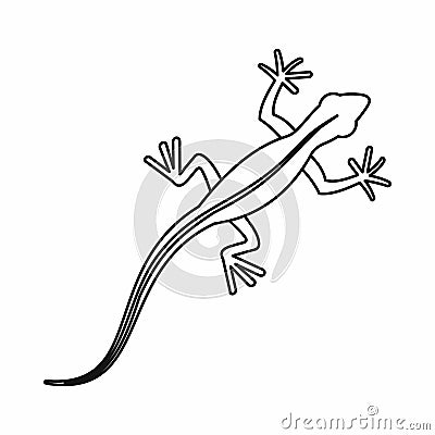 Lizard icon, outline style Cartoon Illustration