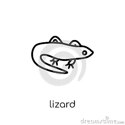 Lizard icon. Trendy modern flat linear vector Lizard icon on white background from thin line animals collection Vector Illustration