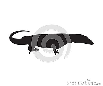 Lizard Icon. Varan Silhouette Vector Illustration