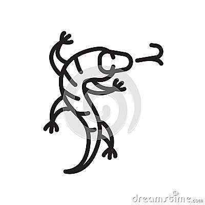 Lizard icon vector sign and symbol isolated on white background Vector Illustration