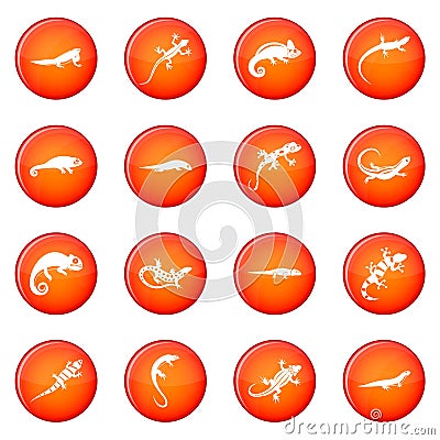 Lizard icons vector set Vector Illustration