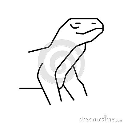 Lizard Outline Vector Icon that can easily edit or modify. Vector Illustration