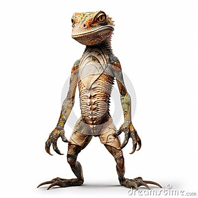 Galactica Lizard Man Character Poster With Intricate Body-painting Stock Photo