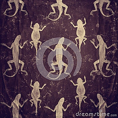 Lizards grunge wallpaper Stock Photo