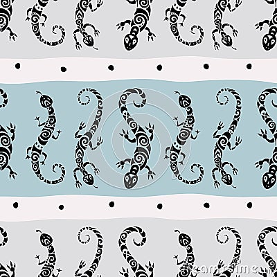 Lizards. Seamless pattern. Vector Illustration