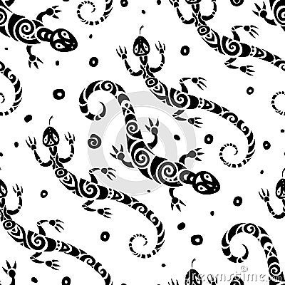 Lizards. Seamless pattern. Vector Illustration