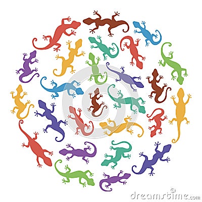 Lizards. Vector Abstract background. Vector Illustration