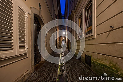 Night view of Ljubljana - Slovenia Editorial Stock Photo