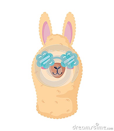llama wearing sunglasses Vector Illustration