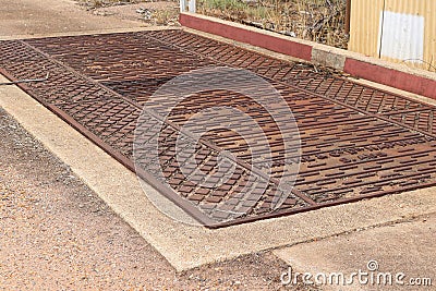 Cast iron weighbridge table, one of the first major products of Hawke and Co. Ltd foundry Editorial Stock Photo