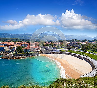 Llanes El Sablon beach in Asturias Spain Stock Photo