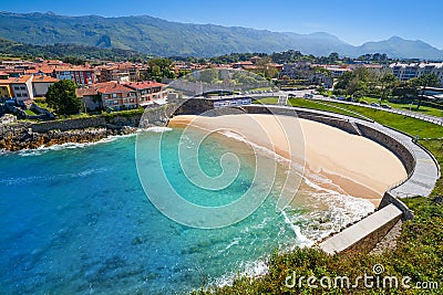 Llanes El Sablon beach in Asturias Spain Stock Photo