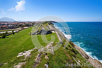 Llanes El Sablon beach in Asturias Spain Stock Photo