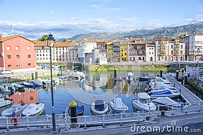 Llanes port Stock Photo