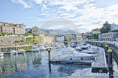 Llanes port Stock Photo