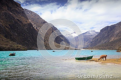 LLANGANUCO LAKE IN HUARAZ, PERU Stock Photo