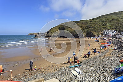 Llangrannog Beach Editorial Stock Photo