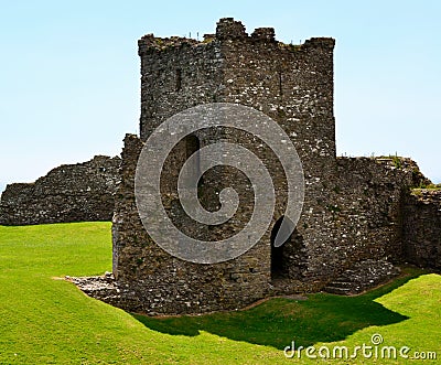 Llansteffan castle ruins Stock Photo