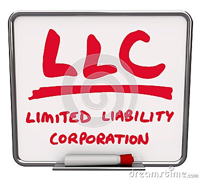 LLC Limited Liability Corporation Words Dry Erase Board Marker Stock Photo