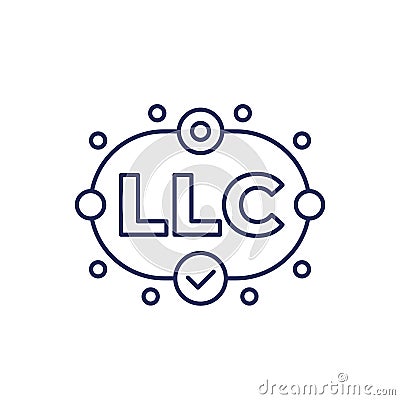 LLC line icon, Limited Liability Company Vector Illustration